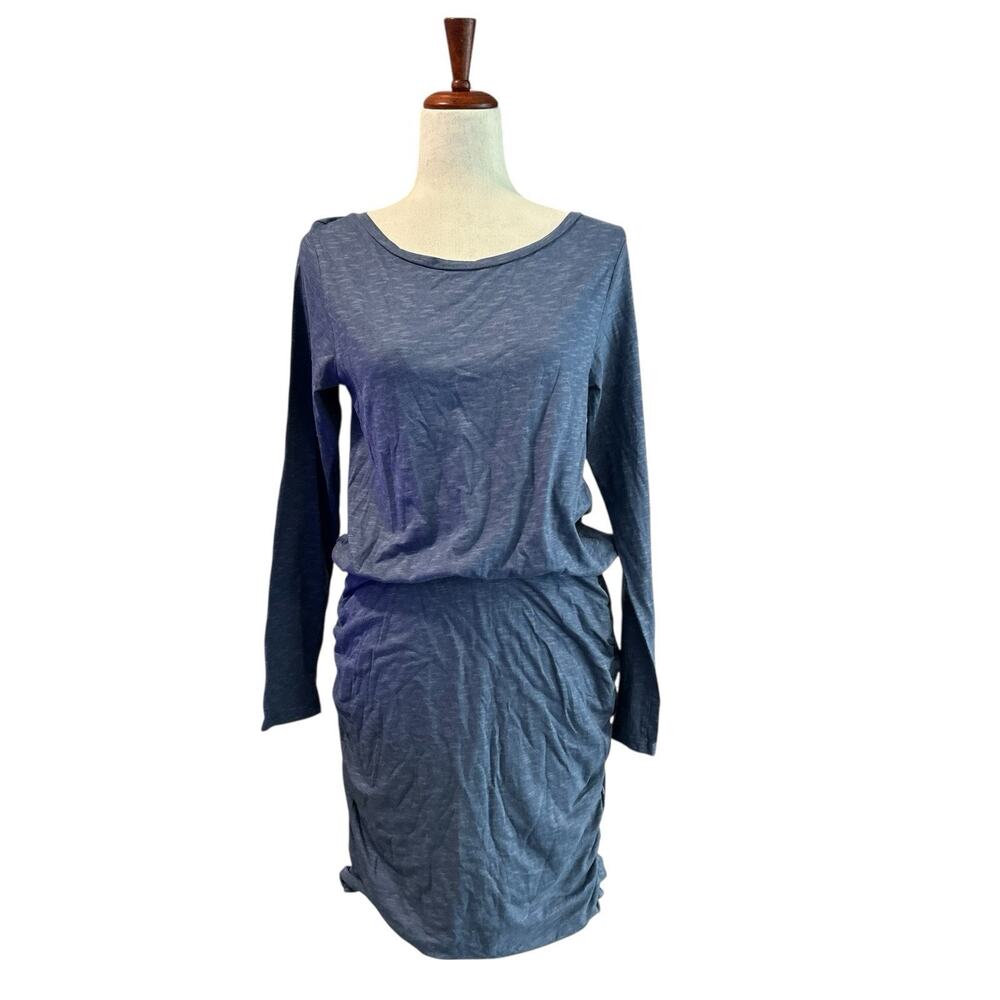 Toad & Co Midi Dress Medium‎ Women's Organic Cotton Longsleeve Boatneck Preppy